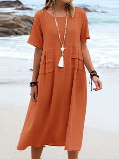 Aryuna - Lockeres Rundhals Kleid