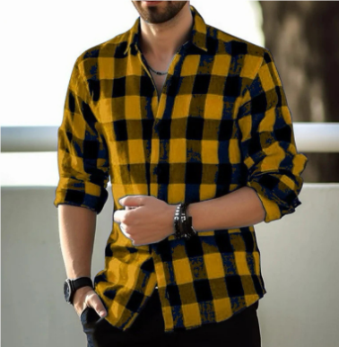 Giyanem | Herren Warme Kariertes Hemd | Bequeme