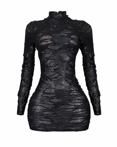 ZIVA Langärmeliges strukturiertes Minikleid