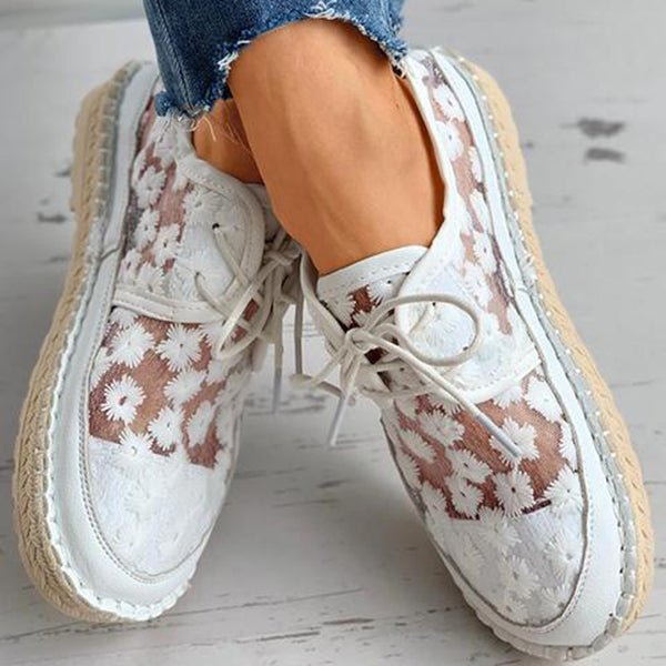 Bestickte Blumenschuhe mit unterstützender Fußbett – Lucine