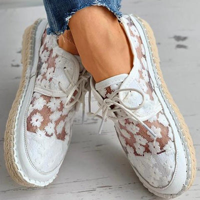 Bestickte Blumenschuhe mit unterstützender Fußbett – Lucine