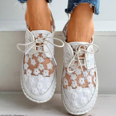 Bestickte Blumenschuhe mit unterstützender Fußbett – Lucine