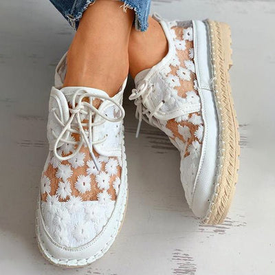 Bestickte Blumenschuhe mit unterstützender Fußbett – Lucine