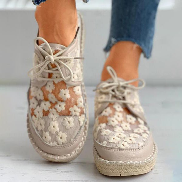 Bestickte Blumenschuhe mit unterstützender Fußbett – Lucine