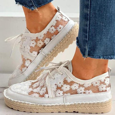 Bestickte Blumenschuhe mit unterstützender Fußbett – Lucine