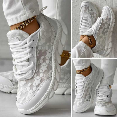 Ashley - atmungsaktive weiße Schuhe, bequeme Wanderschuhe, Sommer-Sneaker mit Stil