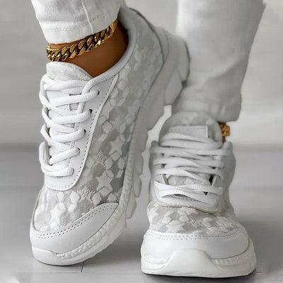 Ashley - atmungsaktive weiße Schuhe, bequeme Wanderschuhe, Sommer-Sneaker mit Stil