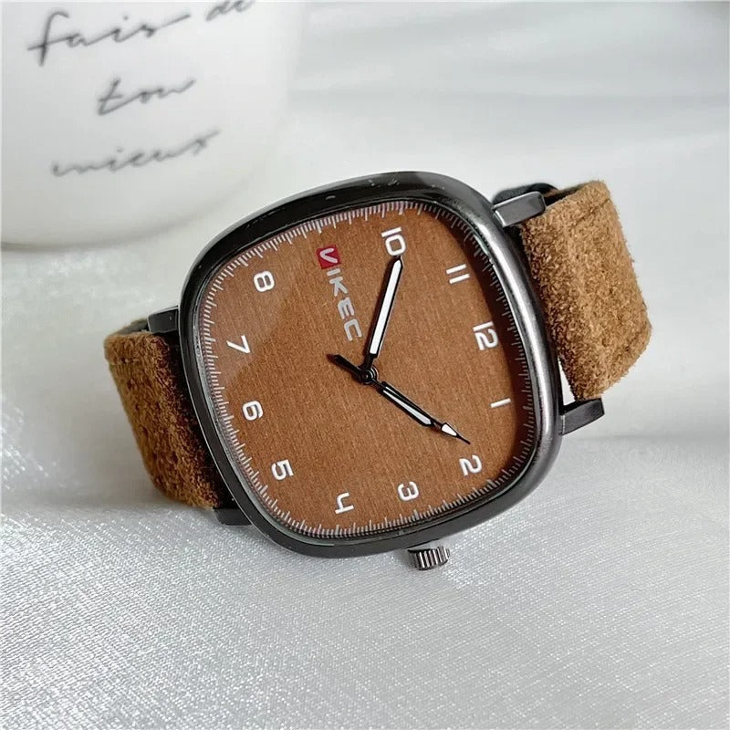 VIKEC - Vintage Dial Lederuhr für Frauen