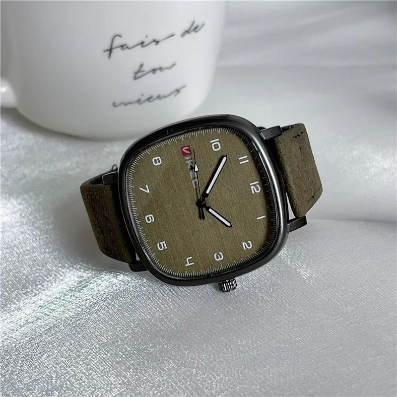 VIKEC - Vintage Dial Lederuhr für Frauen