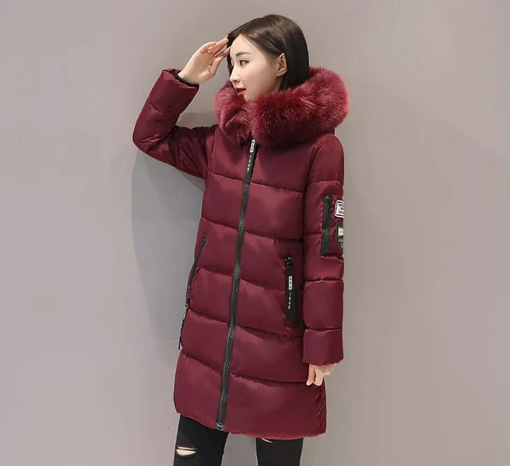 Melissa - Damen Wintermantel halblang mit Kapuze