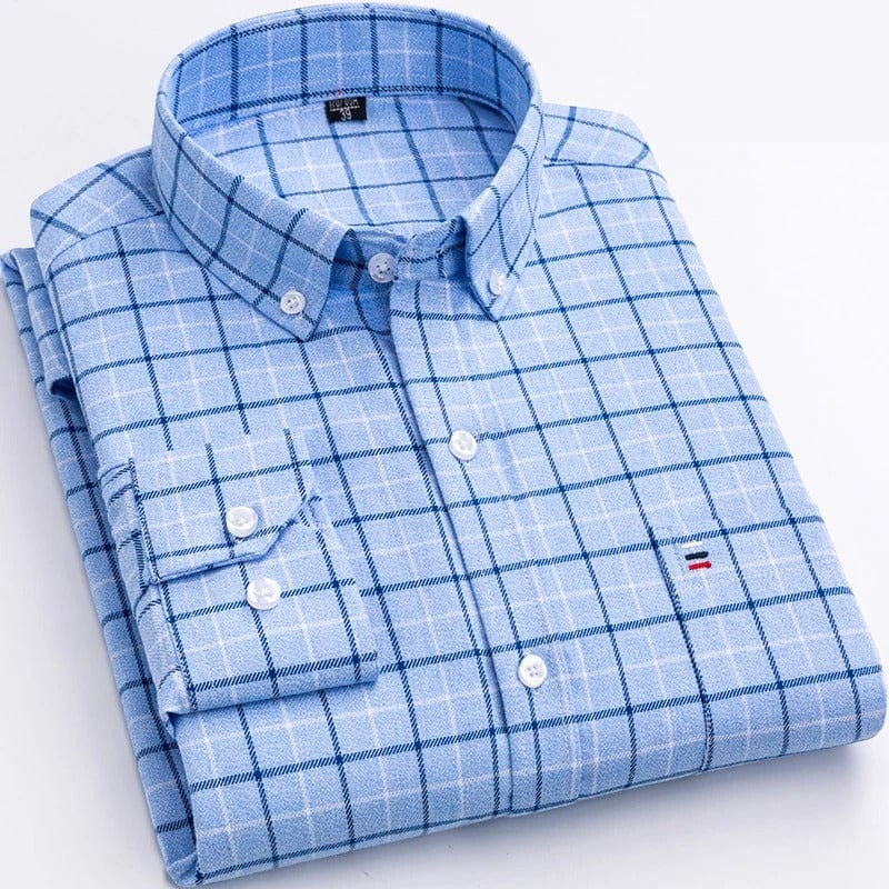 Mathis - klassisch kariertes Button-up-Hemd mit Komfort-Passform
