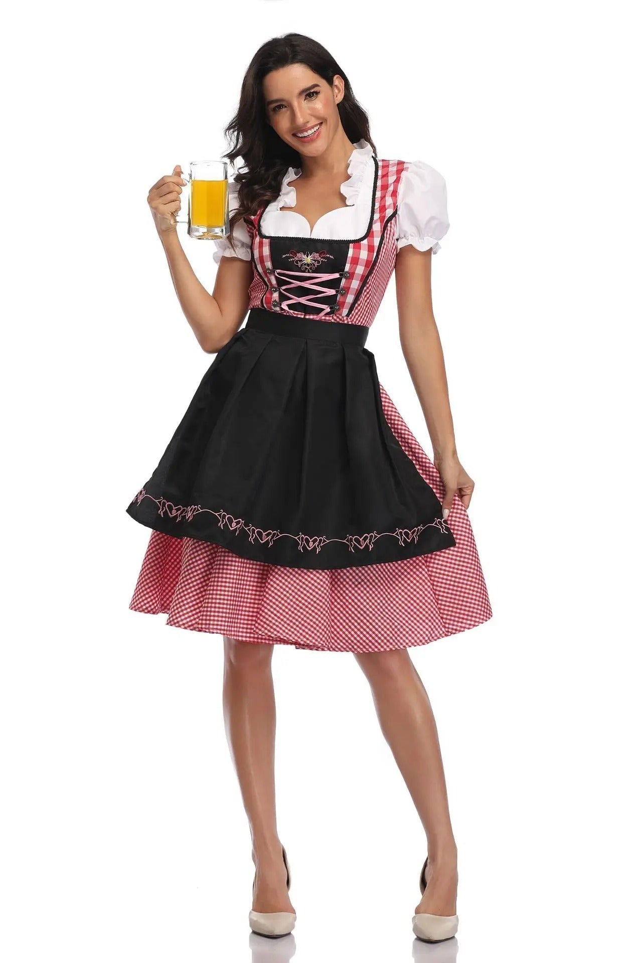 Janina - klassisches Oktoberfest-Dirndlkleid mit kariertem Rock