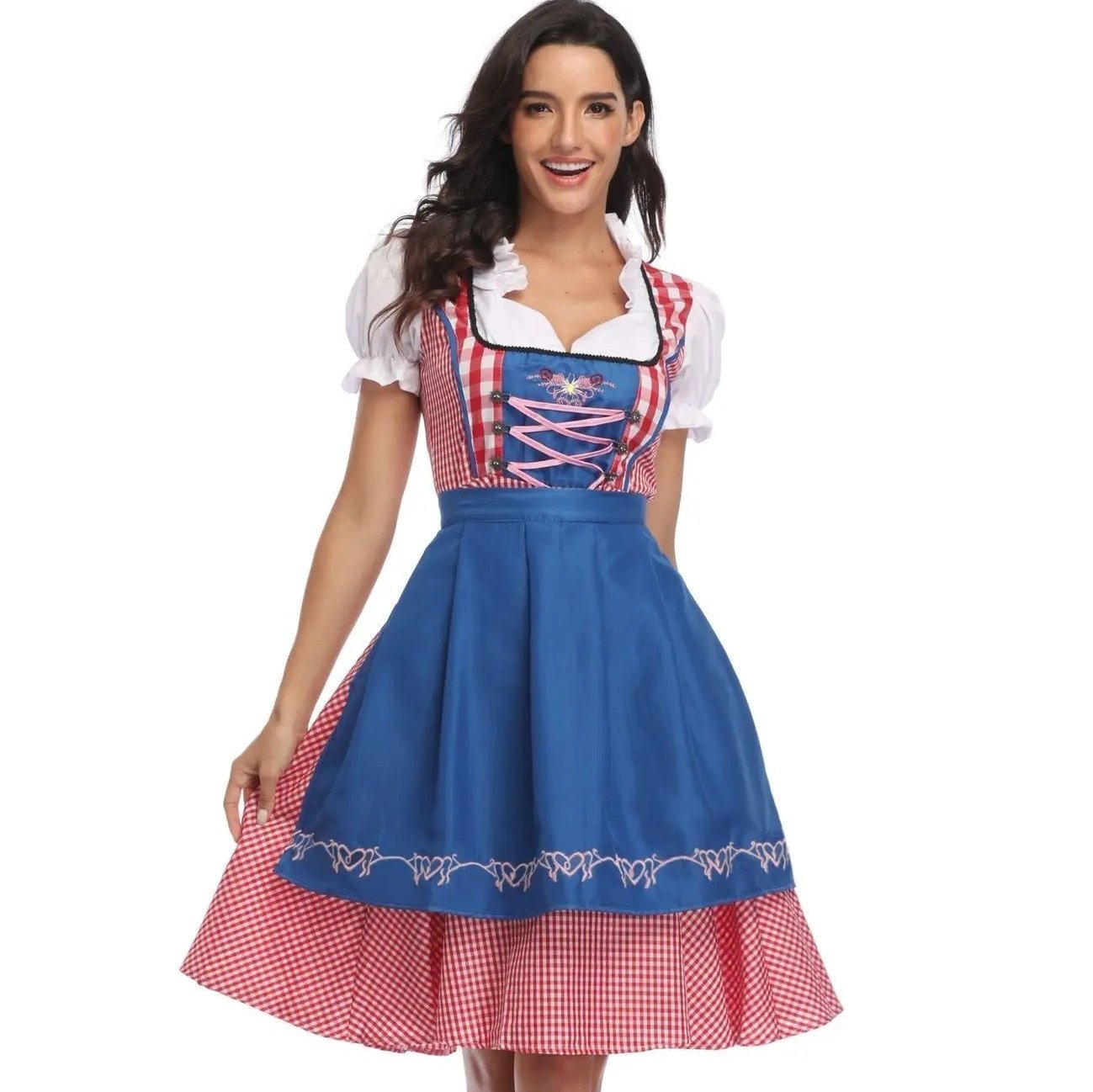Janina - klassisches Oktoberfest-Dirndlkleid mit kariertem Rock
