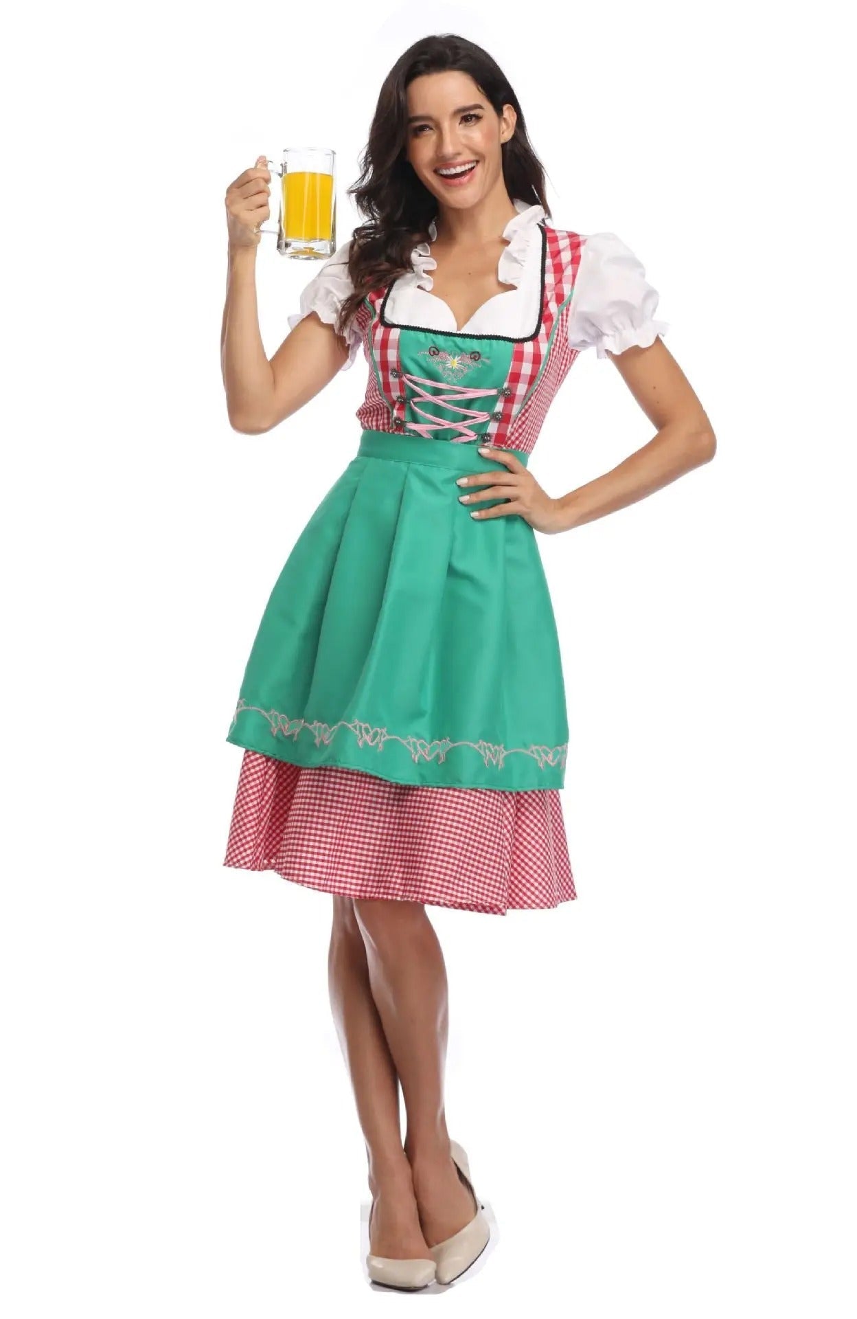 Janina - klassisches Oktoberfest-Dirndlkleid mit kariertem Rock