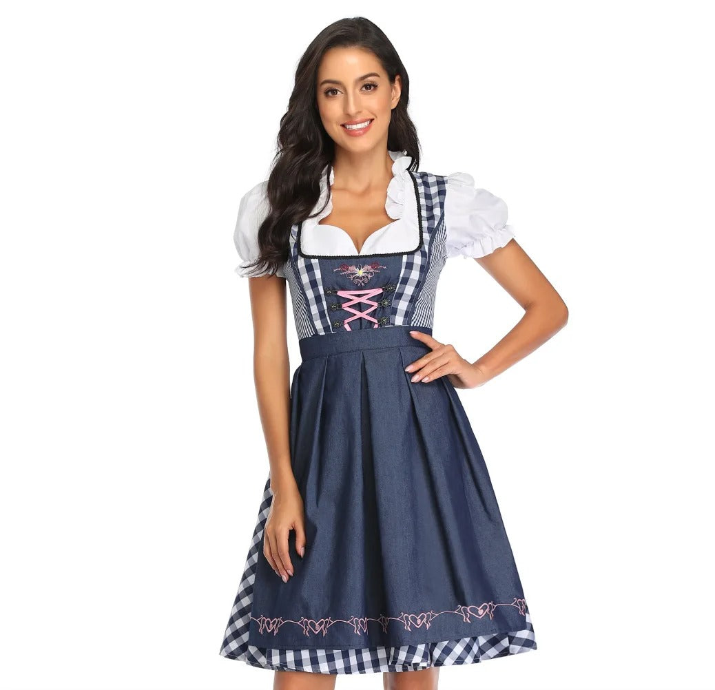 Janina - klassisches Oktoberfest-Dirndlkleid mit kariertem Rock