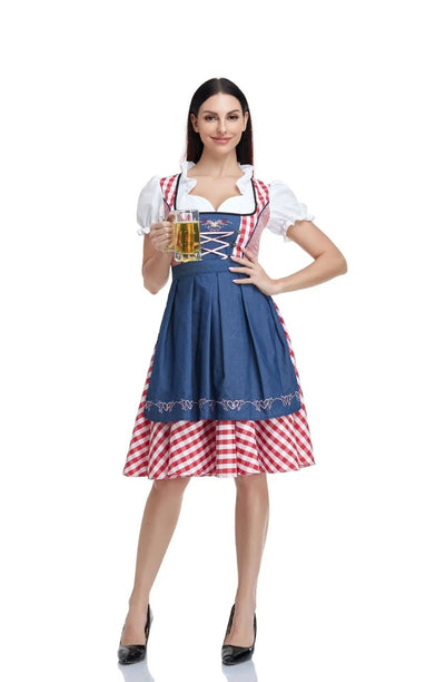 Janina - klassisches Oktoberfest-Dirndlkleid mit kariertem Rock
