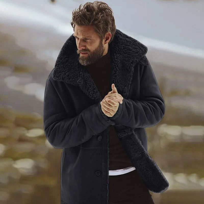 Sebastian - Luxus-Wintermantel mit Shearling-Futter und Knopfverschluss