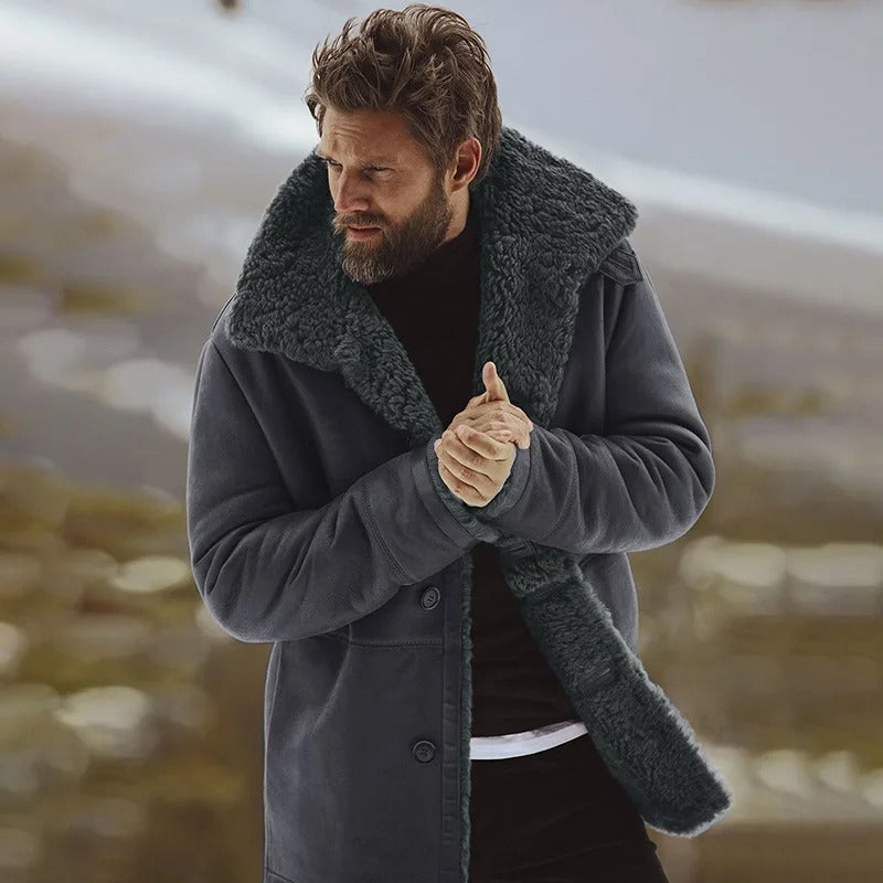 Sebastian - Luxus-Wintermantel mit Shearling-Futter und Knopfverschluss